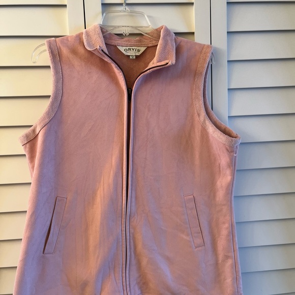 Orvis Sporting Traditions Pink suede-like vest womens M. Very soft - Picture 5 of 9